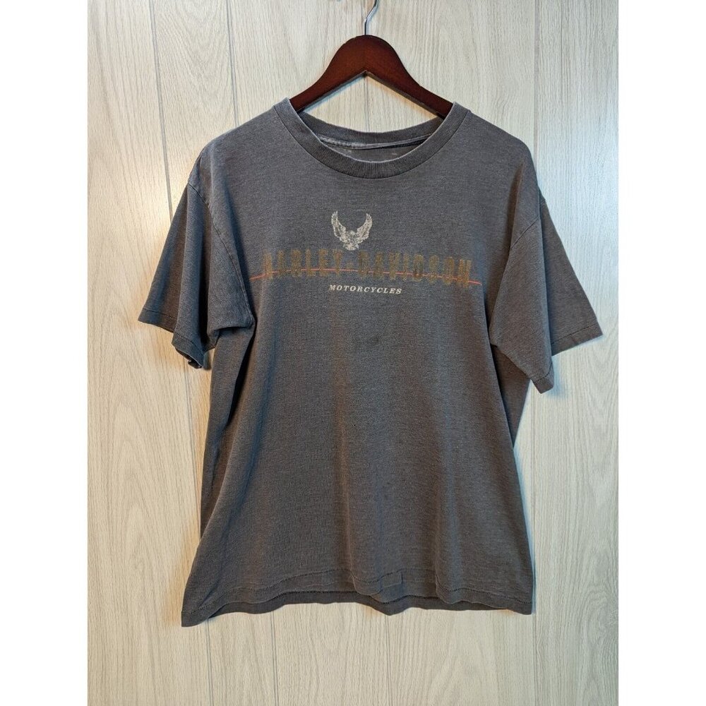 VTG Harley-Davidson Mens T-Shirt Fletchers Clearwater Florida Gray Distressed